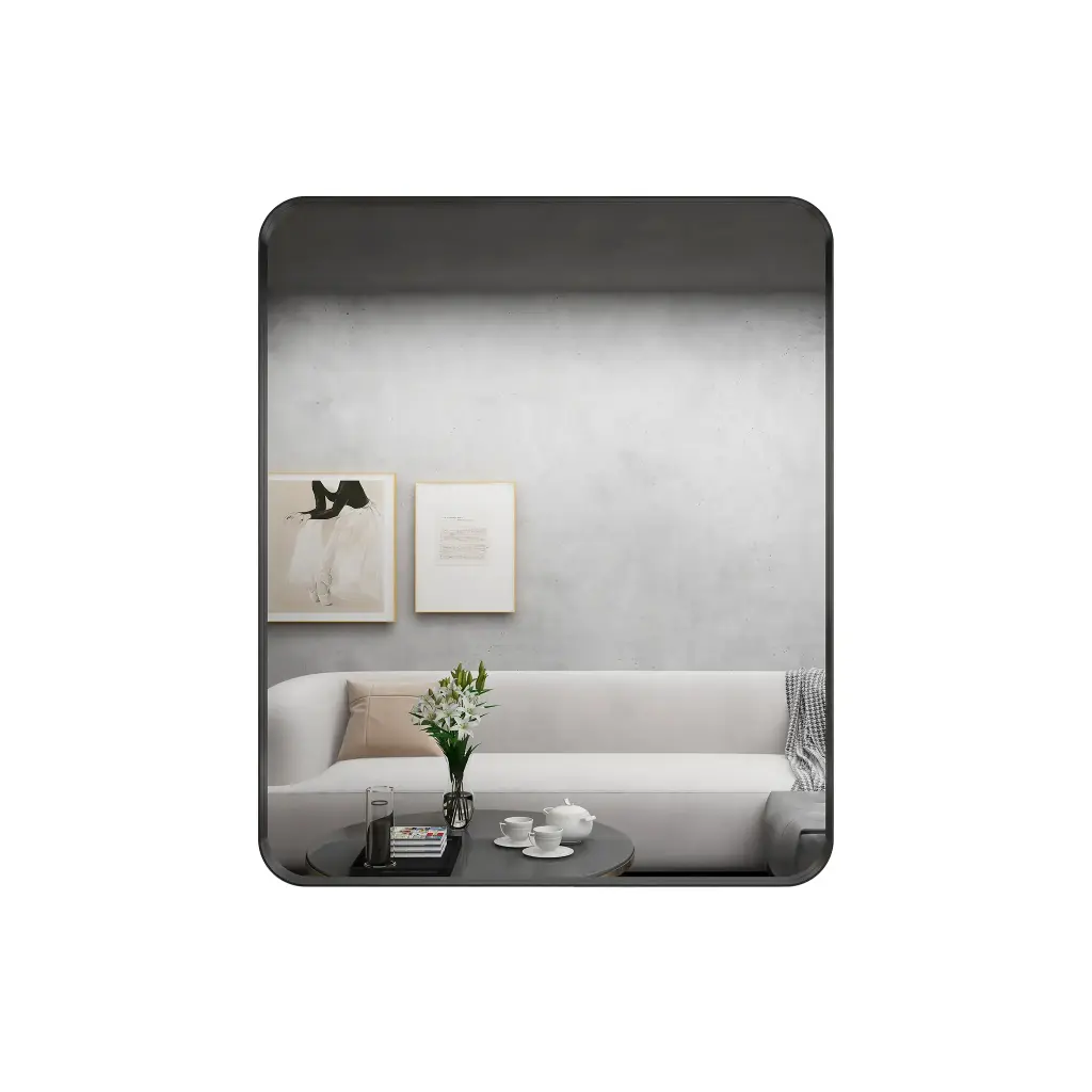 750x900mm Black Framed Rectangle Mirror