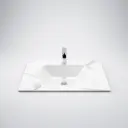 750L*460D*180Hmm White Marble Look Sintered Stone Top With Undermount Basin