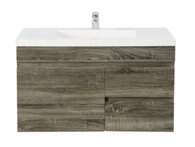 [93154/B73RW-DG] 750Lx500Hx350Dmm Dark Grey MDF Board with PVC Vacuum Filmed 2R/DW 1L/DR Wall Hung Vanity
