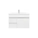 750Lx500Hx350Dmm Gloss White 2PAC PVC 2L/DW 1R/DR Wall Hung Vanity
