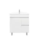 750mm Freestanding Bathroom Vanity Cabinet PVC Right Drawer Gloss White