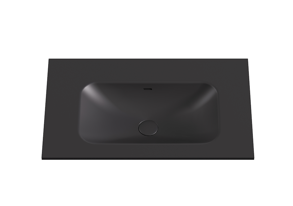 [56081] 755X465X145 Matte Black Chasey Solid Surface Stone Basin