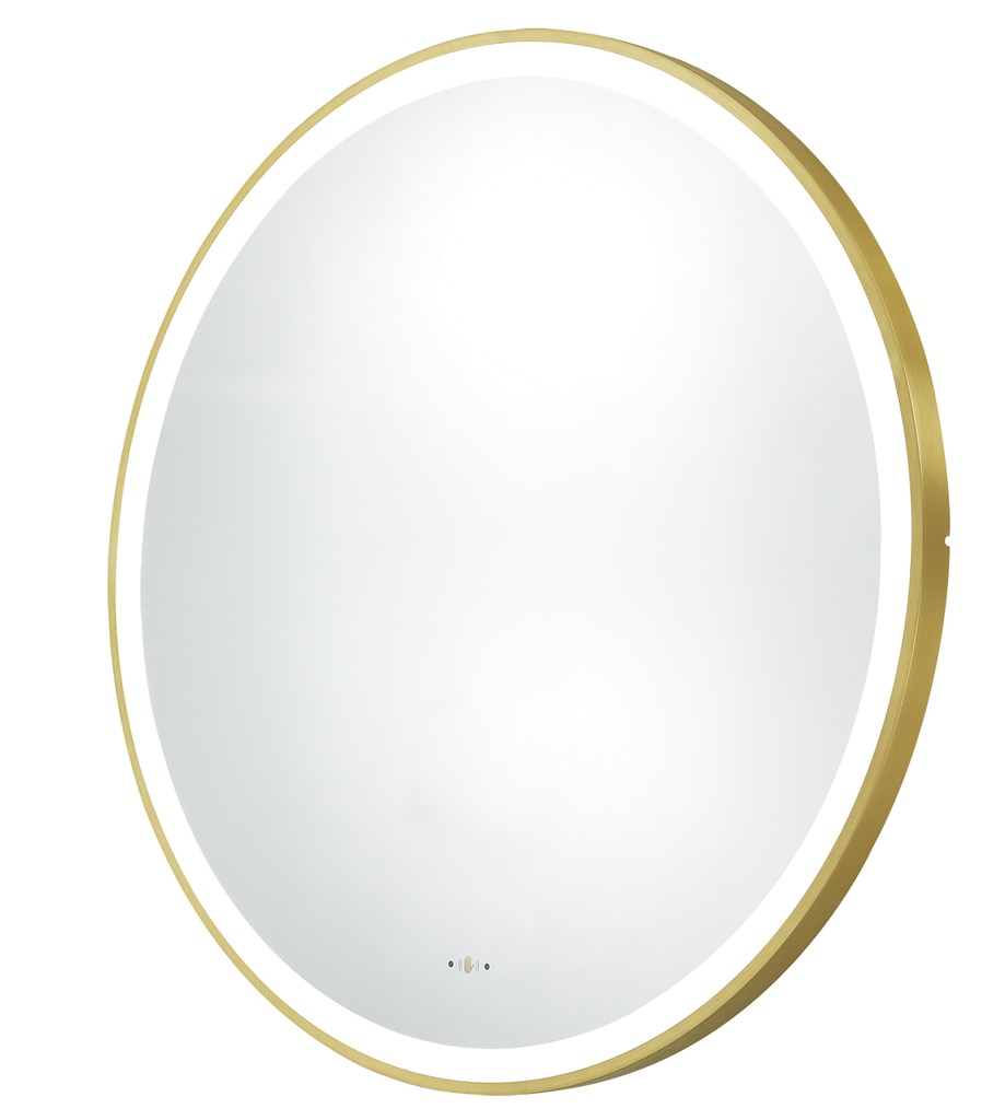 800X800X32mm Brushed Gold Orbis Framed LED Mirror