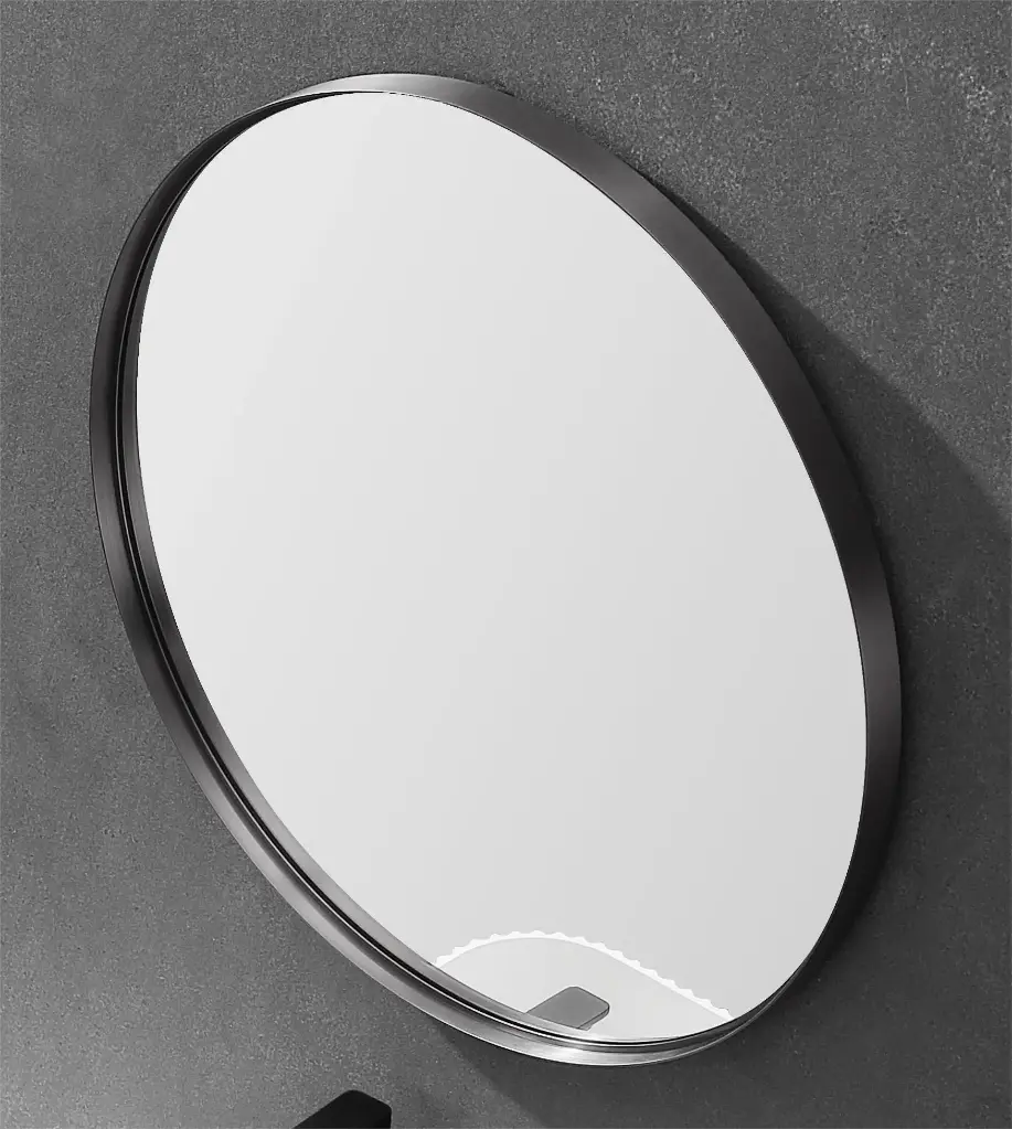 800X800X35mm Gun Metal Orbis Frame Mirror
