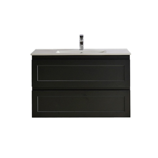 890*450*560mm Matte Black Fremantle Wall Hung Vanity Cabinet Only Single Bowl