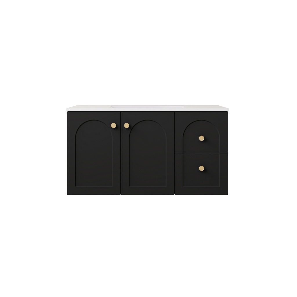 [56800] 890*455*470mm Matte Black Chester Federation Wall Hung PVC Cabinet,Right Hand Drawers