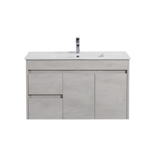 890*455*525mm Wall Hung Concrete Grey Cabinet Only Left Drawer LWH