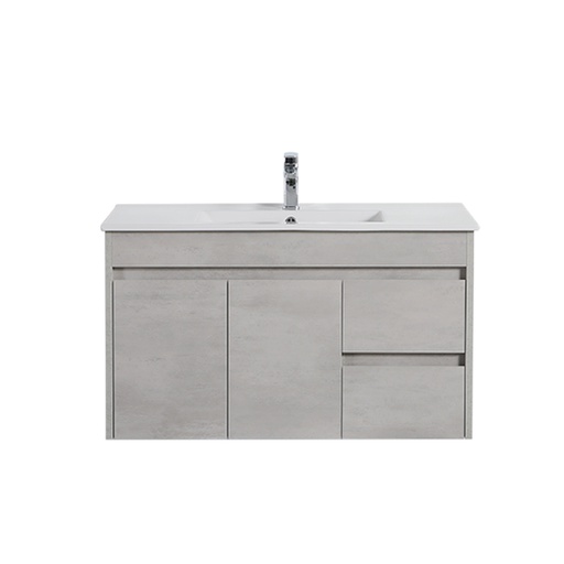 890*455*525mm Wall Hung Concrete Grey Cabinet Only Right Drawer RWH