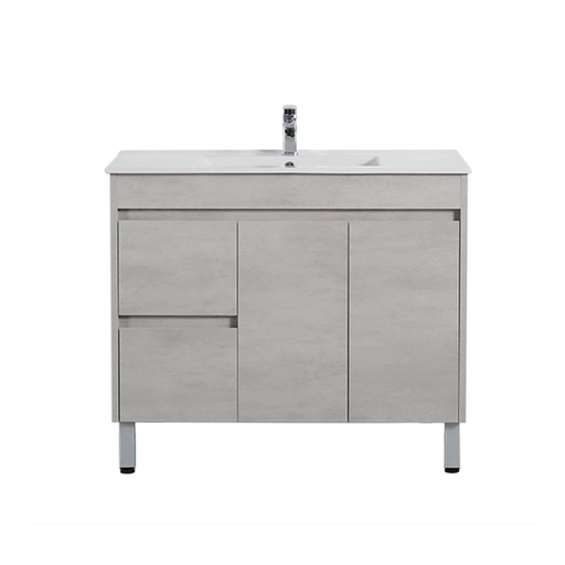 890*455*860mm Freestanding Concrete Grey Cabinet Only Left Drawer LLG