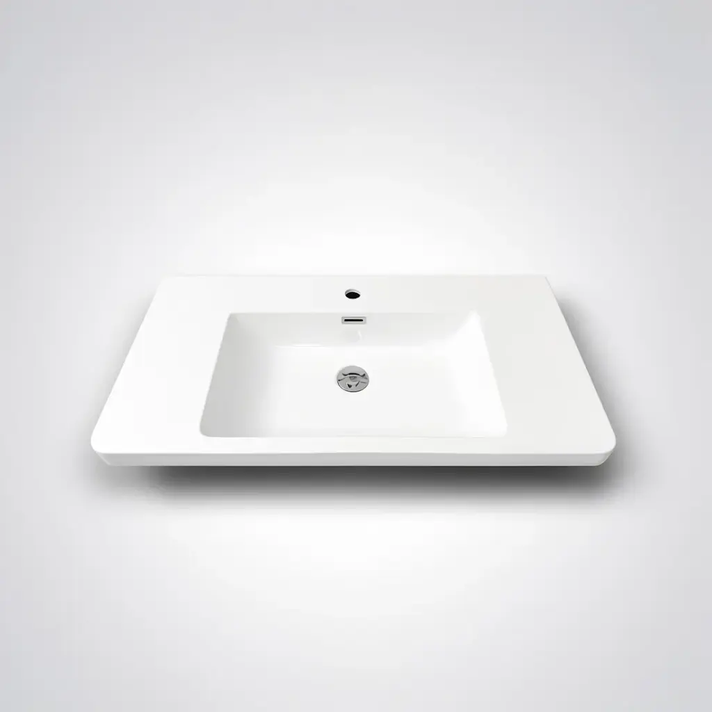 900mm O Shape Basin Poly Marble Top Round Edge
