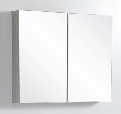 900*750*155mm Concrete Grey Shaving Cabinet Double Doors