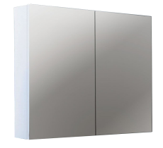 900mm Gloss White MDF 2 Doors Pencil Edge Shaving Cabinet