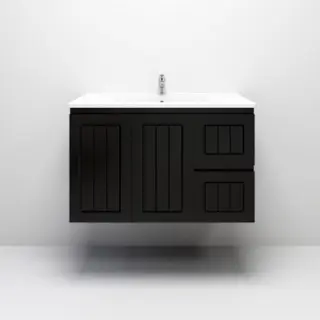 900Lx550Hx460Dmm Amber Matte White 2PAC MDF 2R/DW 2L/DR Wall Hung Vanity