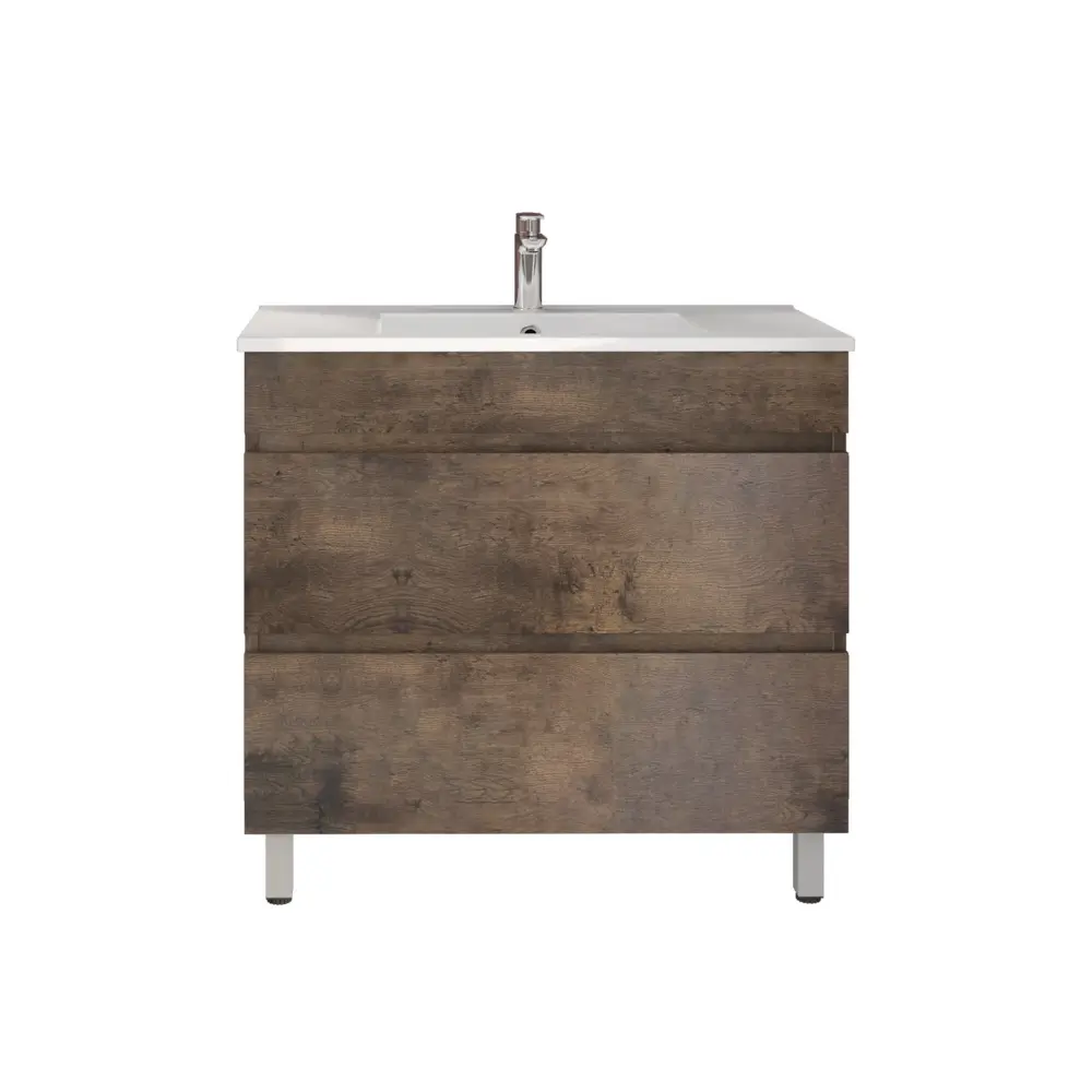 900Lx830Hx450Dmm Dark Oak MDF Board with PVC Vacuum Filmed 2/DW Freestanding Vanity