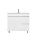 900Lx830Hx450Dmm Gloss White 2PAC PVC 2R/DW 2L/DR Freestanding Vanity
