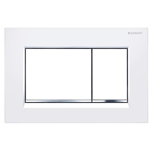 ABS Square push plate White/chrome/white