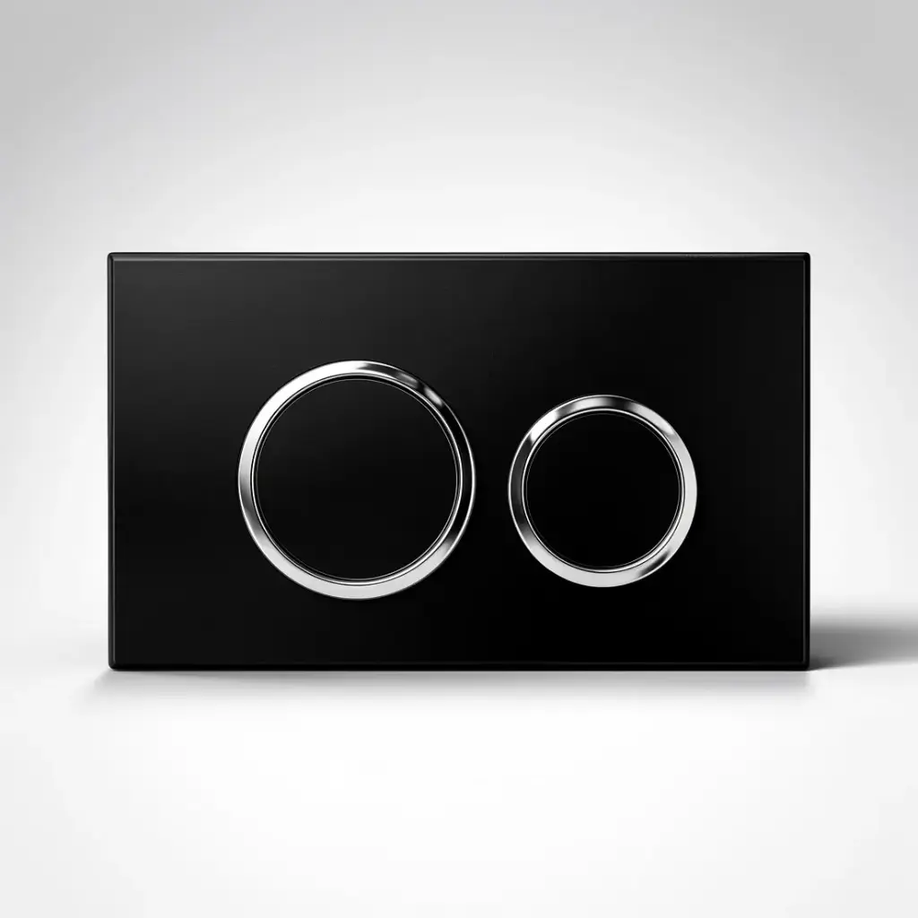 Access Plate Round Button Black