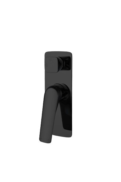 [40073] Au Square Black Shower/Bath Wall Mixer with Diverter