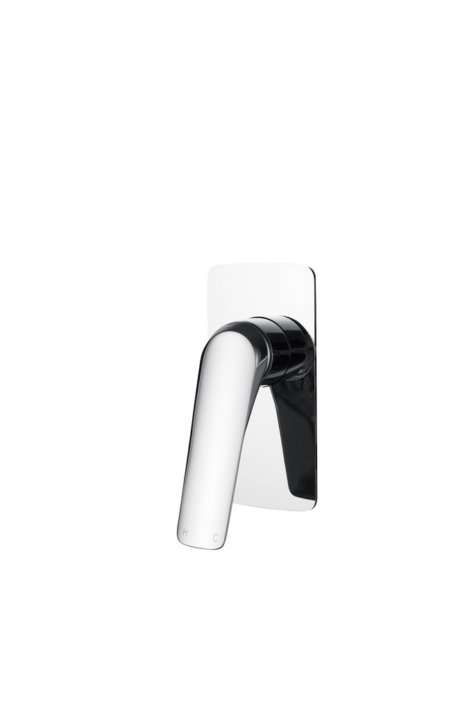 Au Square Chrome Shower/Bath Wall Mixer