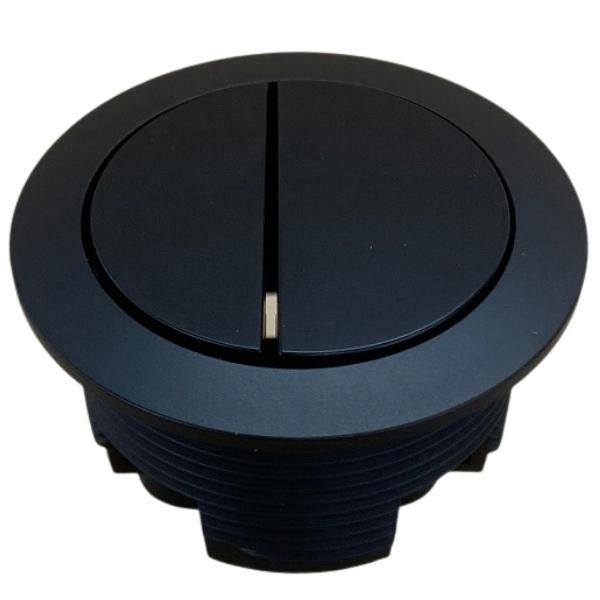 BTW Cistern Matt Black Round Button