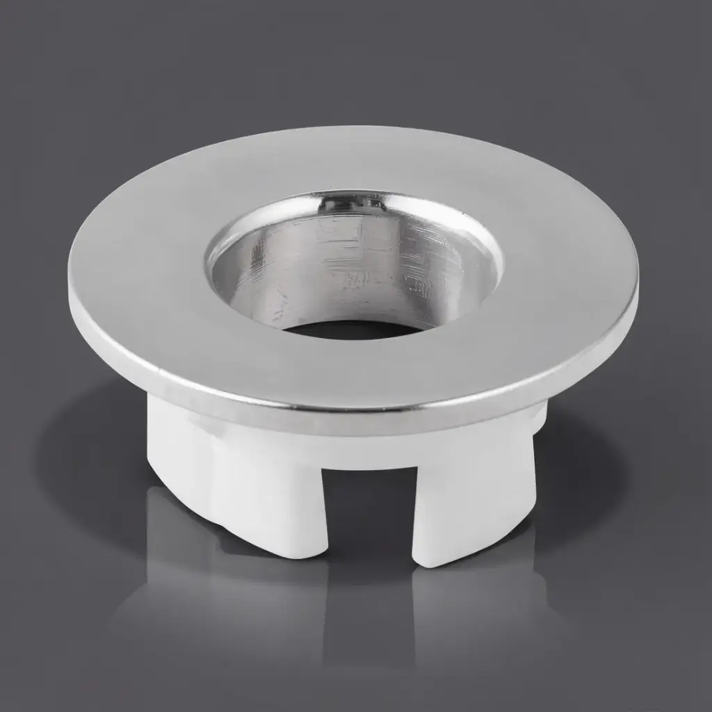 Basin Overflow Cover-Round Chrome