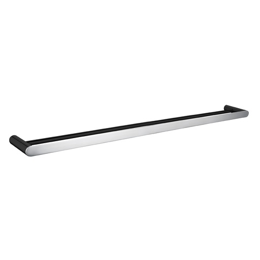 Bellino Chrome & Matte Black 800mm Double Towel Rail