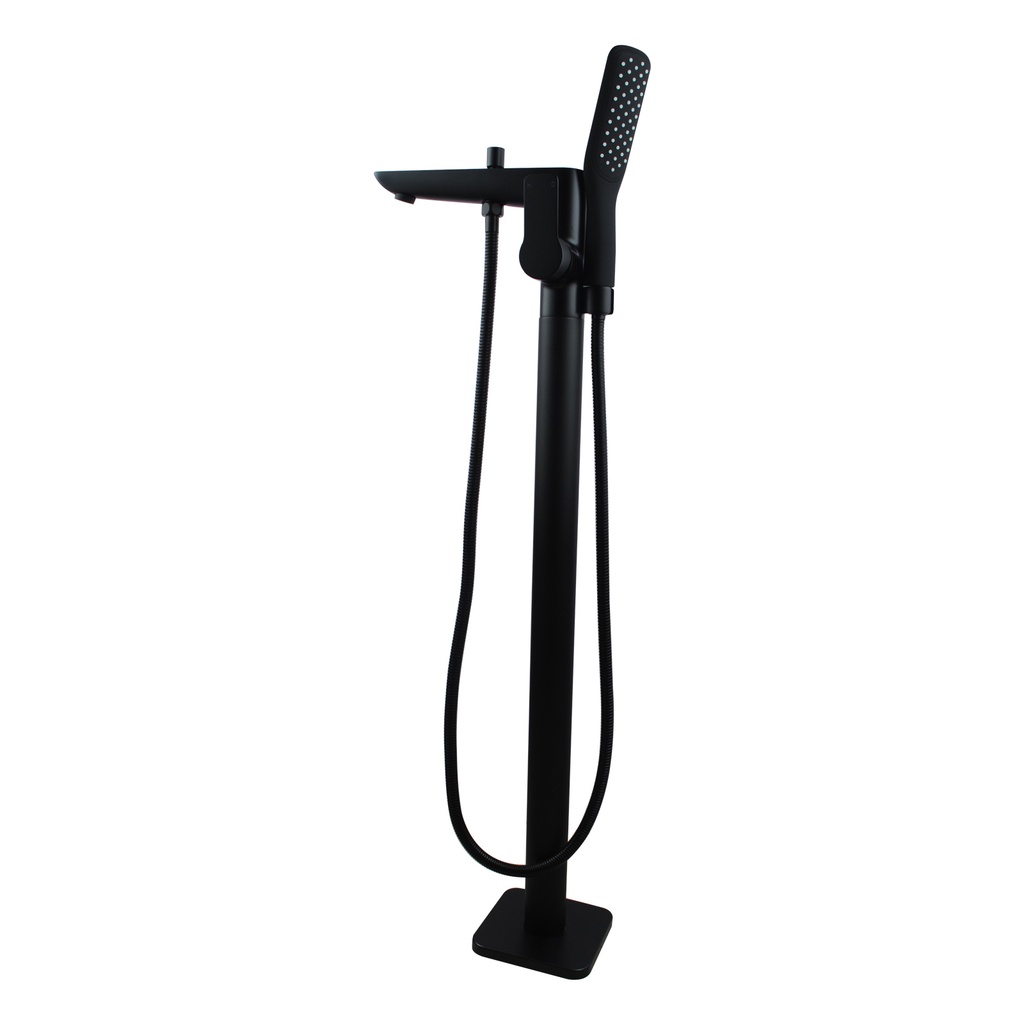 Black Floor Standing Mixer With Diverter & Handheld Shower(Brass)