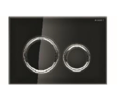 Black glass with chrome trim