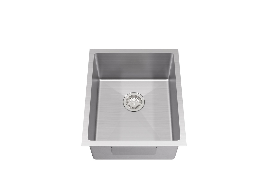 Bowl Size:340X400X230mm Overall Size:380X440X230mm Brushed Stainless Steel Kliff Hand Made Stainless Steel Sinks