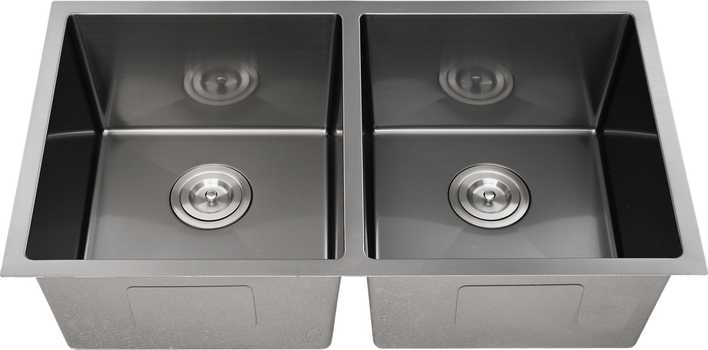 Bowl Size:350X400X230mm Overall Size:775X450X230mm Gun Metal Kliff Hand Made Stainless Steel Sinks