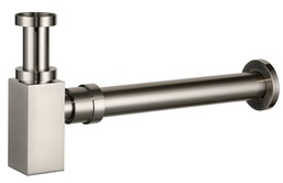 Brass 40mm Bottle Trap Square Brushed Nickel