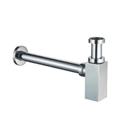 Brass 40mm Bottle Trap Square Chrome