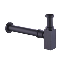 Brass 40mm Bottle Trap Square Matte Black