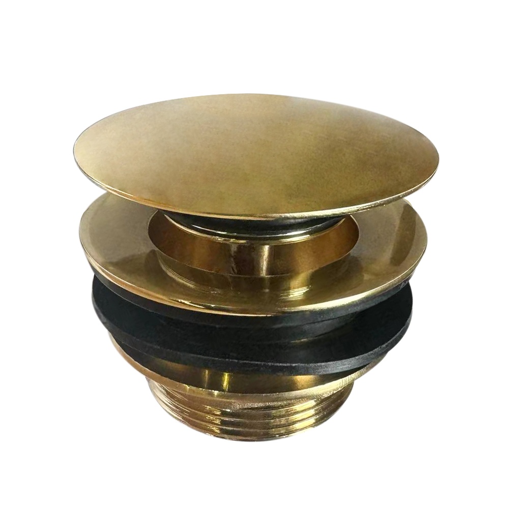 [70061/MBP40BG-NF] Brushed Gold Mushroom Solid Brass 40mm Bathtub Pop Up Waste Plug Non Overflow
