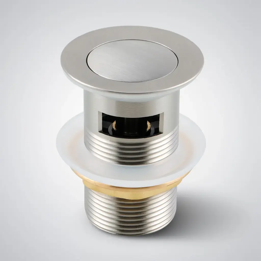 Brushed Nickel 32/40mm Solid Brass Basin Pop Up Waste with Overflow