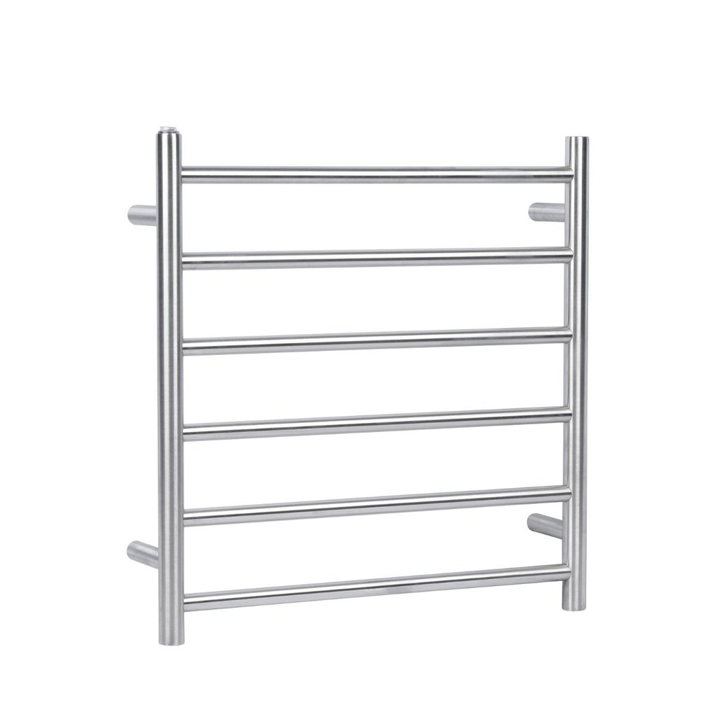 [41164] Brushed Nickel Black Electric Heated Towel Rack 6 Bars