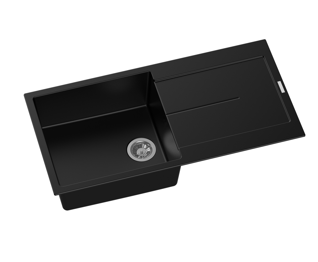 Carysil Black Single Bowl with Drainer Granite Kitchen Sink 1000*440mm