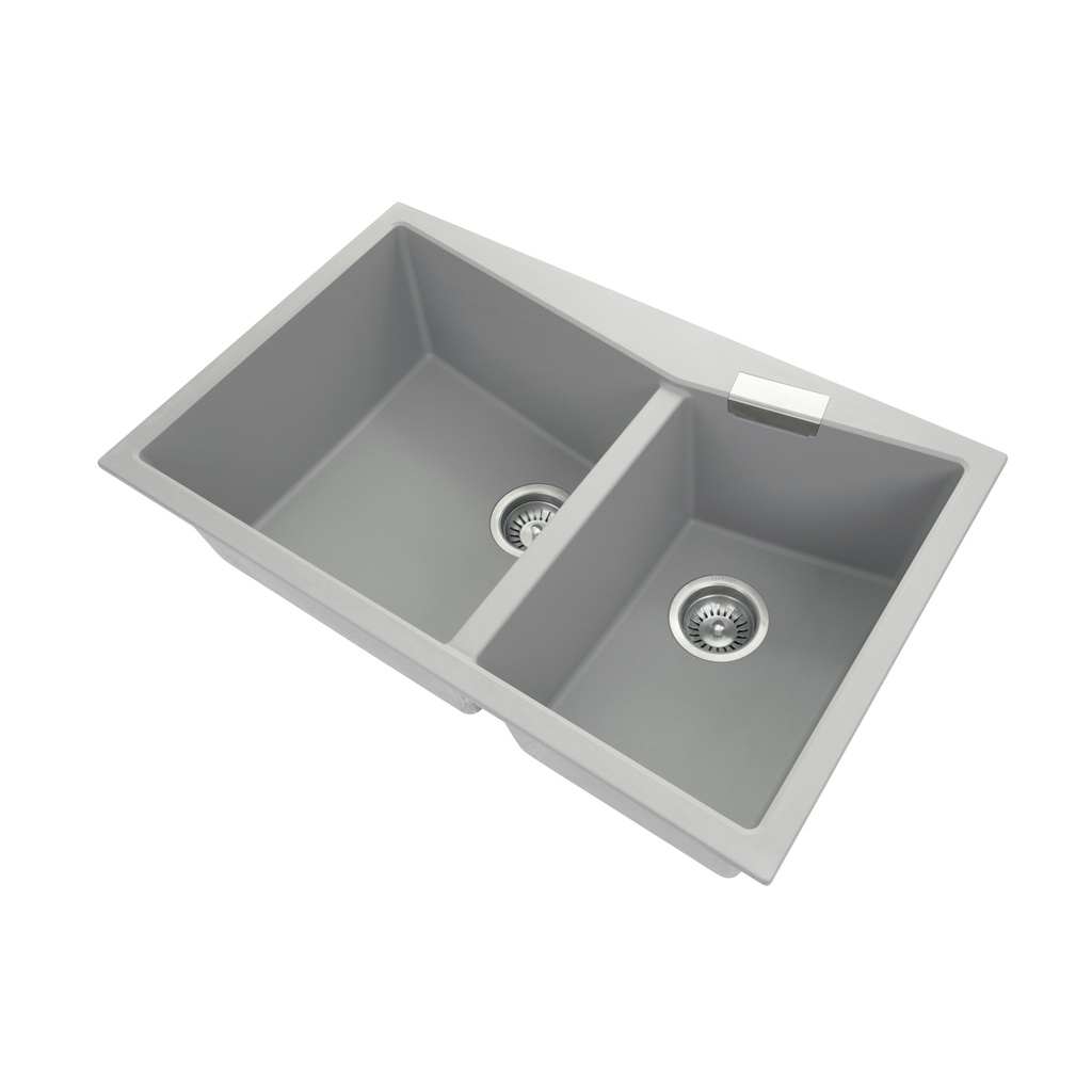 [40573] Carysil CGDB Concrete Grey Double Bowl Granite Kitchen Sink 800*500mm