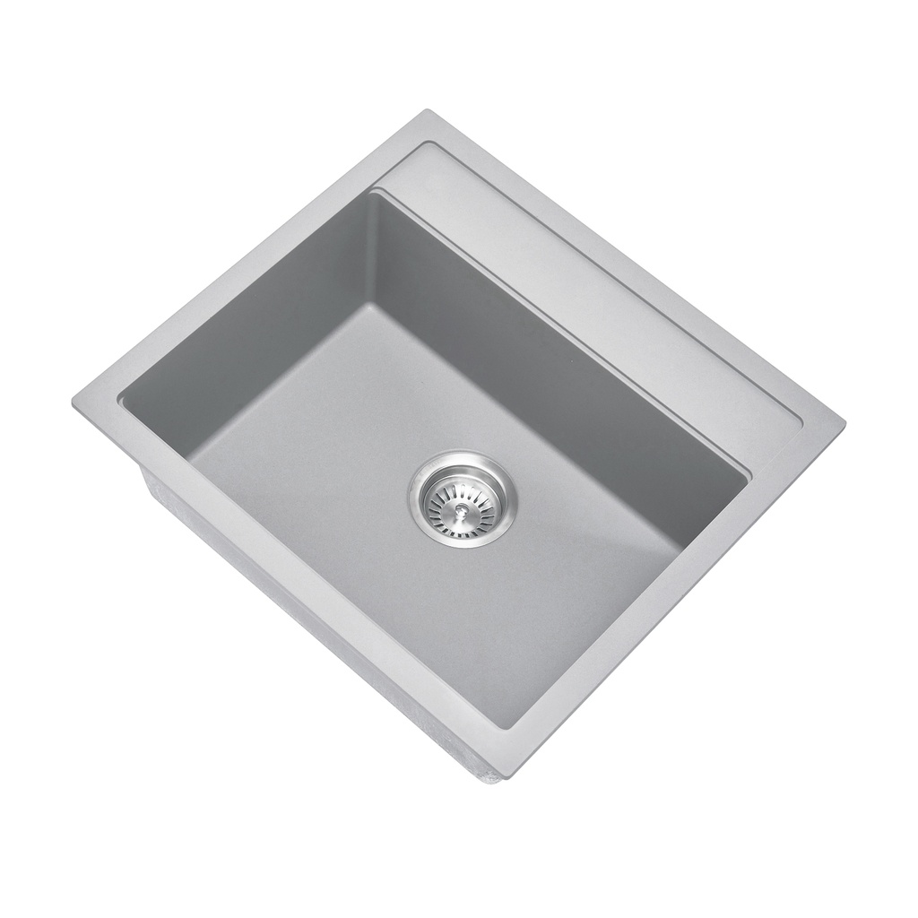 [40547] Carysil Waltz Concrete Grey Single Bowl Granite Kitchen Sink 560*510mm