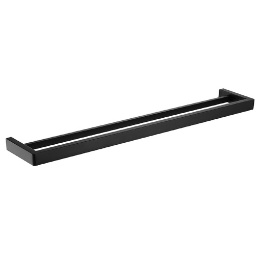 [41006] Cavallo Matte Black Square Double Towel Rail 800mm