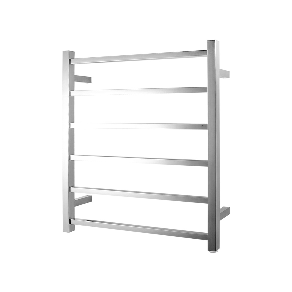 [40441] Chrome Square Electric Heated Towel Rack 6 Bars