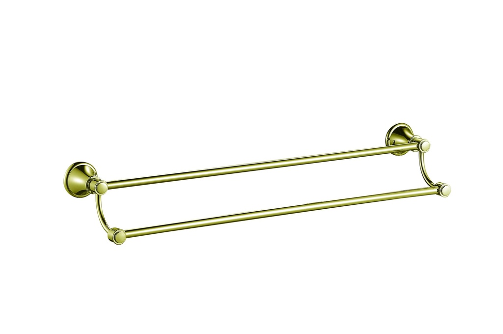 [44197] Clasico Double Towel Rail 600mm in Brushed Gold