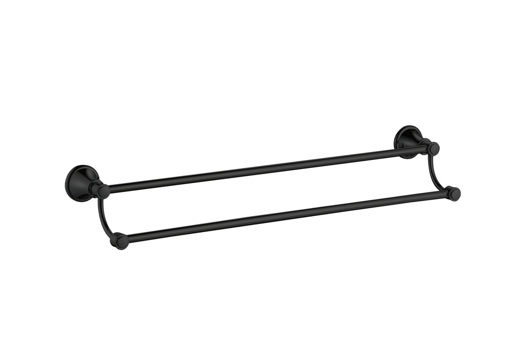 [44199] Clasico Double Towel Rail 600mm in Matt Black