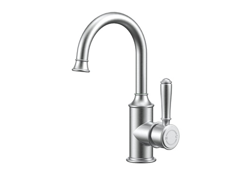Clasico Gooseneck Basin Mixer in Brushed Nickel
