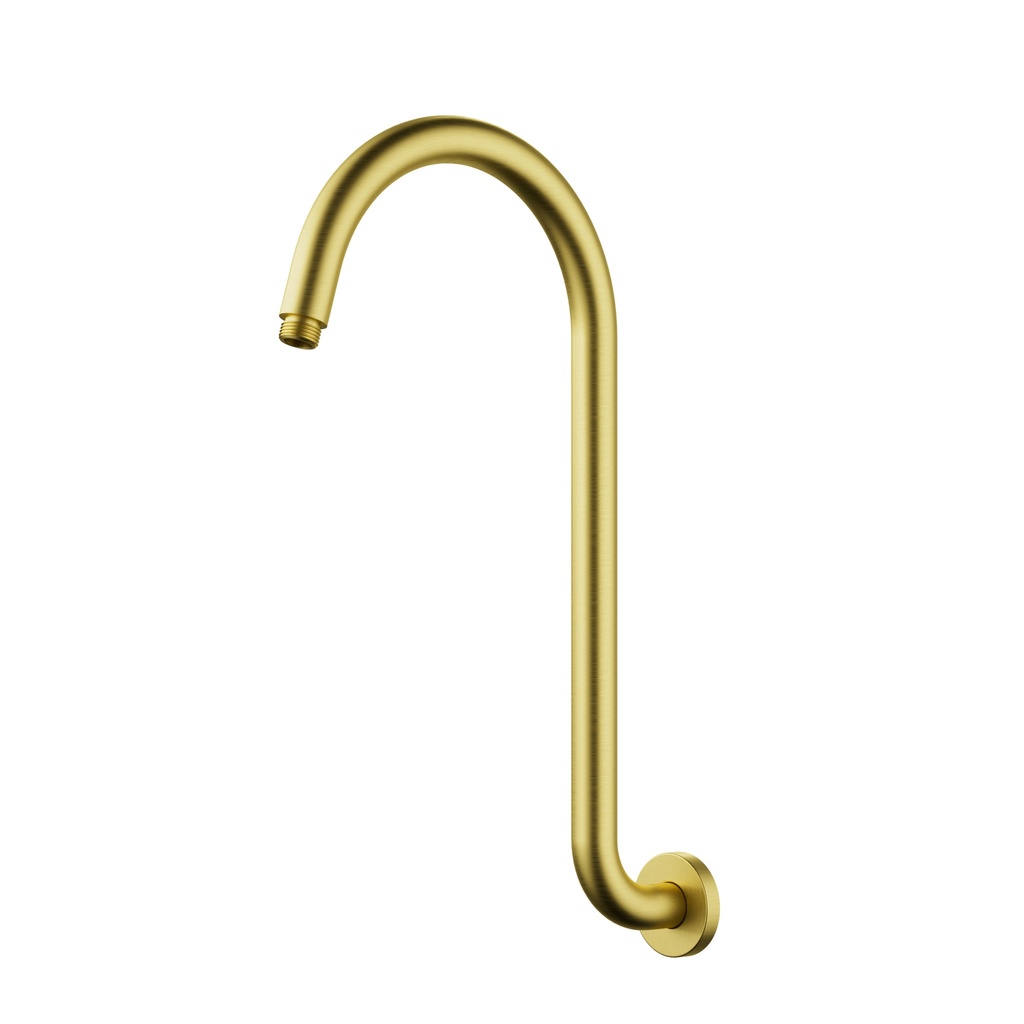 Clasico Gooseneck Shower Arm High Rise Brushed Gold
