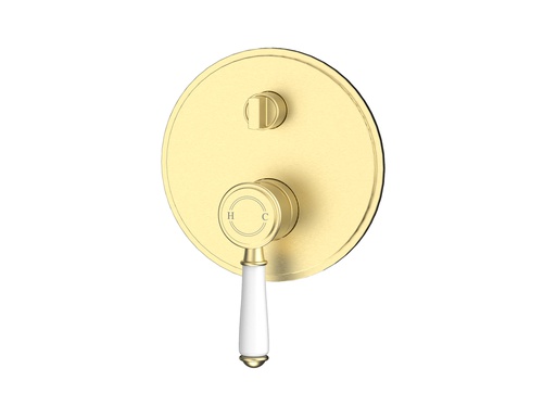 Clasico Wall Diverter Mixer Trim Kits Ceramic handle in Brushed Gold
