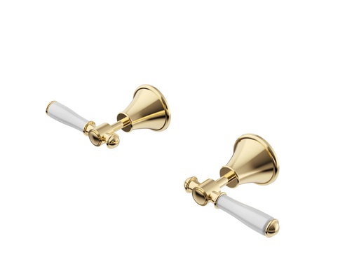 Clasico Wall Top Assemblies Ceramic Hahdle Brushed Gold Lead Free