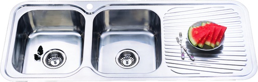 Cora Double Bowl & Single Drainer 1180 x 480 x 170mm(304 Stainless Steel)