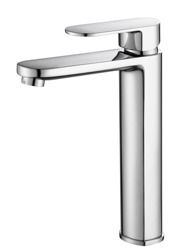 Cora Ellipse Handle Chrome High Rise Basin Mixer Lead Free