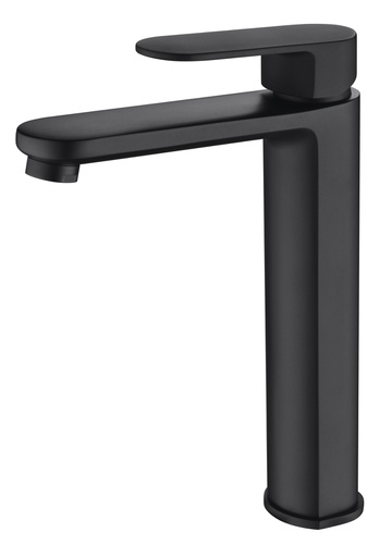 Cora Ellipse Handle Matt Black High Rise Basin Mixer  Lead Free